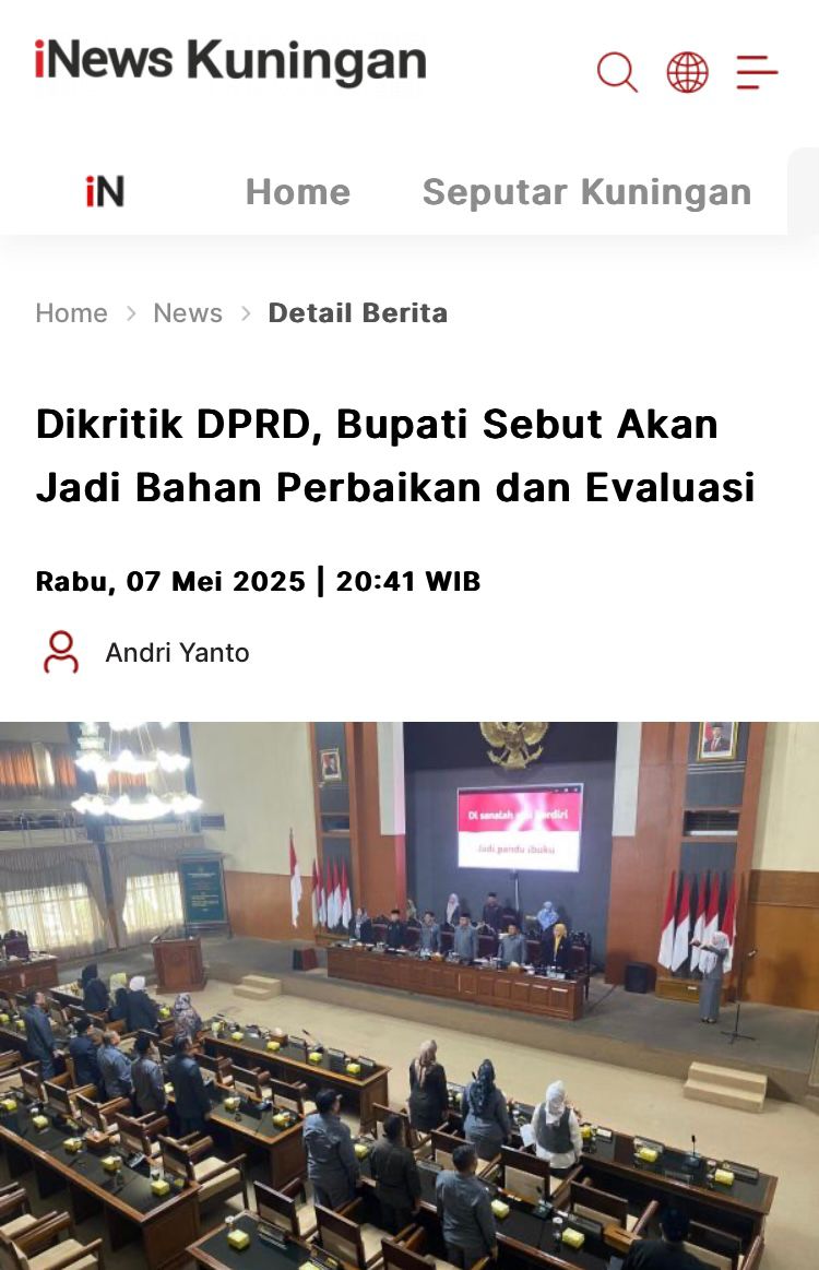Dikritik DPRD, Bupati Sebut Akan Jadi Bahan Perbaikan dan Evaluasi