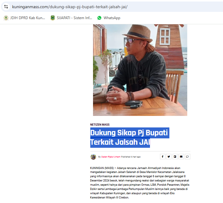 Dukung Sikap Pj Bupati Terkait Jalsah JAI