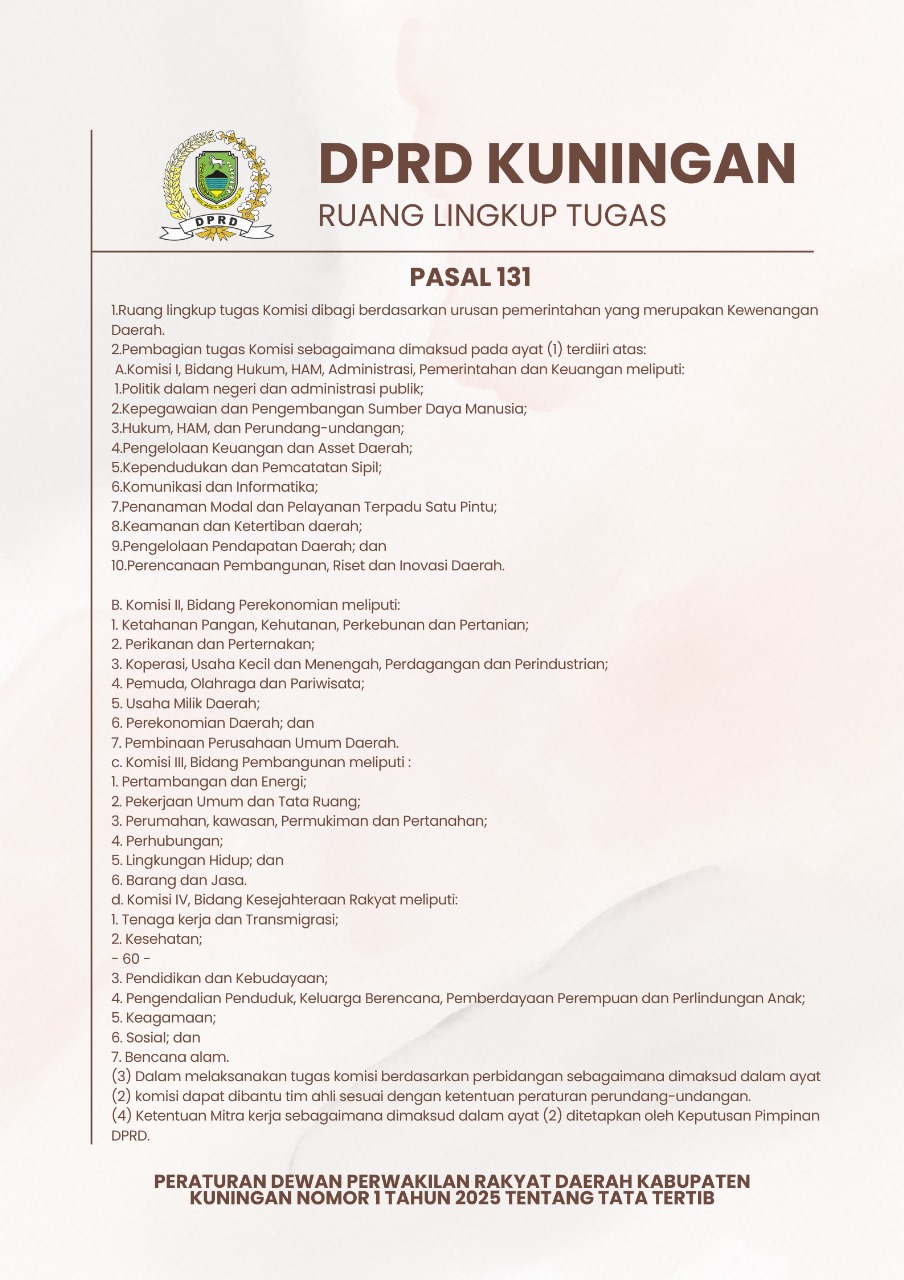 Ruang Lingkup Tugas DPRD Kuningan