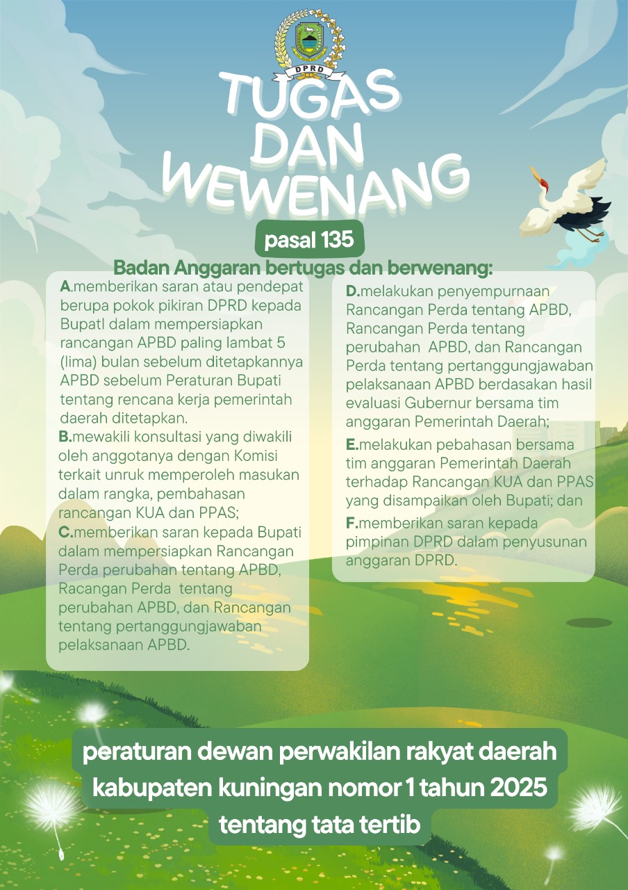 Tugas dan Wewenang Badan Anggaran