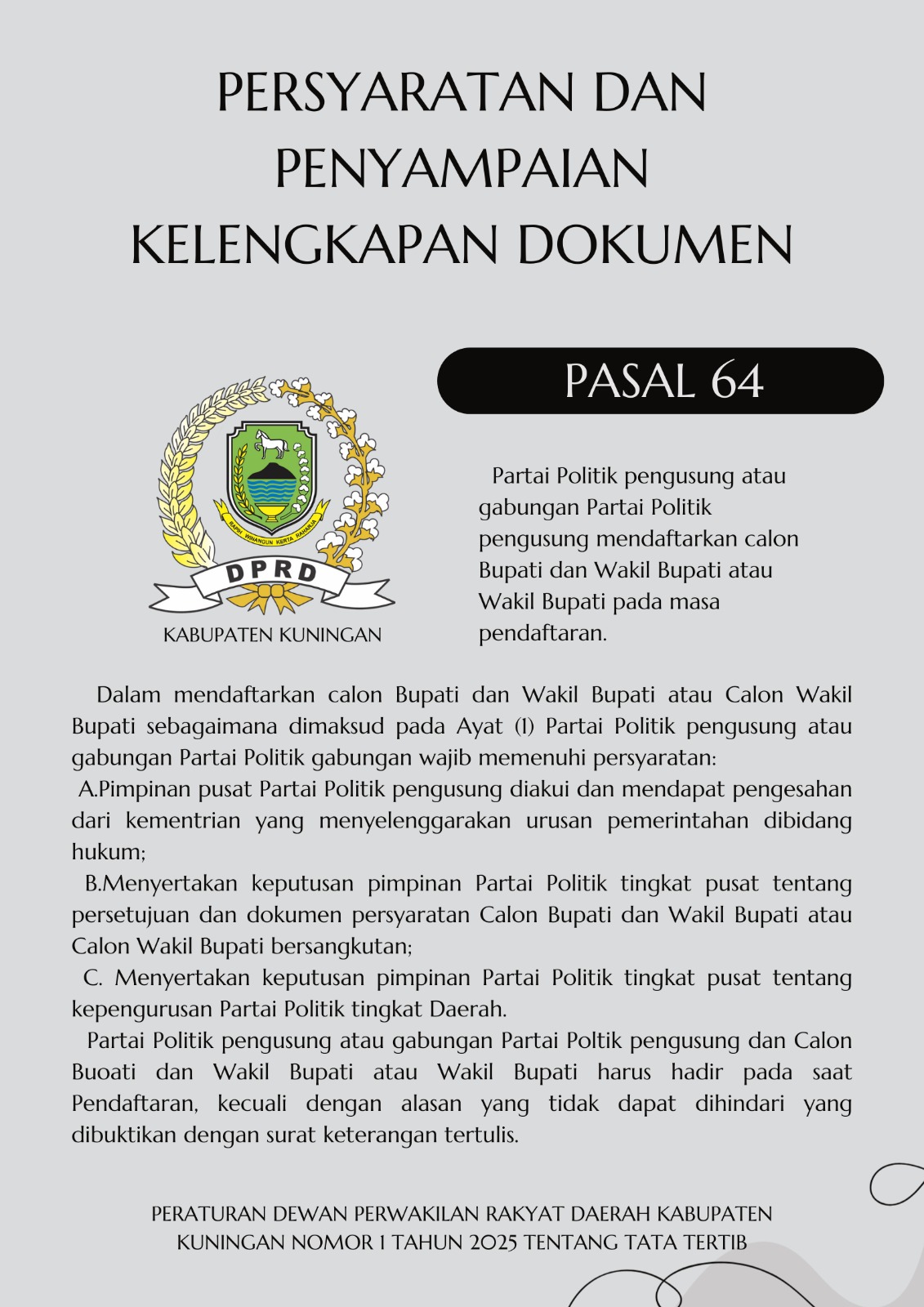 Persyaratan dan Penyampaian Kelengkapan Dokumen